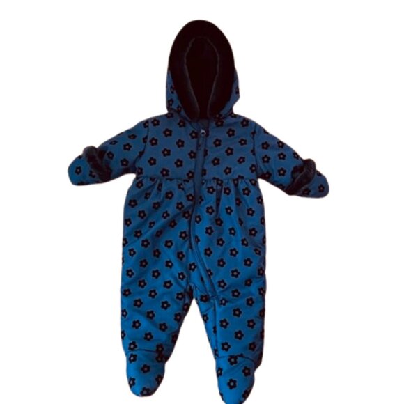 Rothschild Flocked Dressy Snowsuit Pram Winter Bunting Formal 6-9 Months - Picture 1 of 4